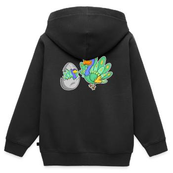 Peacock Family - Peacock with Baby - Peacock Motif - Kids Premium Organic Zip-up Hoodie - black - Back - AI Model Kid Male (0cm)