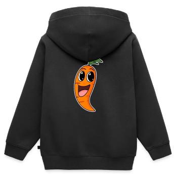 Vegan Karotte Karotten Möhre Möhren - Kinder Premium Organic Zip Hoodie - Schwarz - Hinten - AI Model Kid Male (0cm)