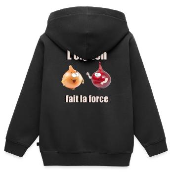 Oignons - Sweat Premium à capuche zippé enfant bio - noir - Dos - AI Model Kid Male (0cm)