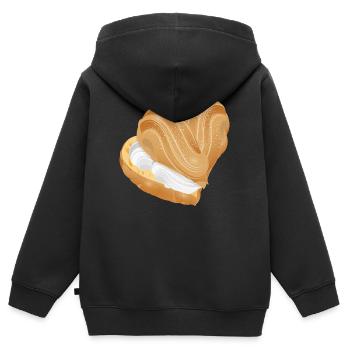 Mit Sahne gefülltes Windbeutel Herz - Kinder Premium Organic Zip Hoodie - Schwarz - Hinten - AI Model Kid Male (0cm)