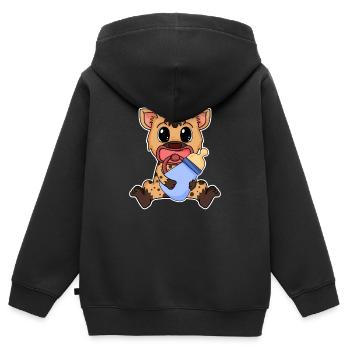 Bébé - Sweat Premium à capuche zippé enfant bio - noir - Dos - AI Model Kid Male (0cm)