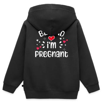Schwanger Statement Schwangerschaft Babybauch - Kinder Premium Organic Zip Hoodie - Schwarz - Hinten - AI Model Kid Male (0cm)