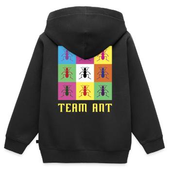 L'équipe Ant - Sweat Premium à capuche zippé enfant bio - noir - Dos - AI Model Kid Male (0cm)