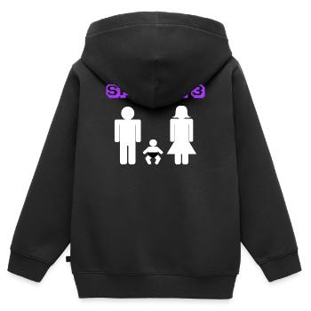 Elternschaft Statement Schwanger Baby Geboren - Kinder Premium Organic Zip Hoodie - Schwarz - Hinten - AI Model Kid Male (0cm)