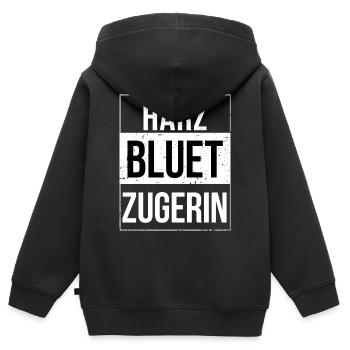 Härzbluetzug dans le canton de Zoug - Sweat Premium à capuche zippé enfant bio - noir - Dos - AI Model Kid Male (0cm)