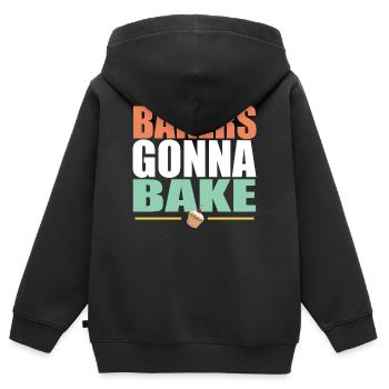 Backen Bäcker gehen zum Backen - Kinder Premium Organic Zip Hoodie - Schwarz - Hinten - AI Model Kid Male (0cm)