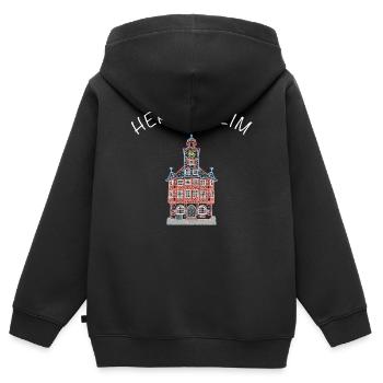 Historisches Rathaus Heppenheim, Hessen - Kinder Premium Organic Zip Hoodie - Schwarz - Hinten - AI Model Kid Male (0cm)