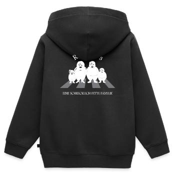 Die Rollnies - Kinder Premium Organic Zip Hoodie - Schwarz - Hinten - AI Model Kid Male (0cm)