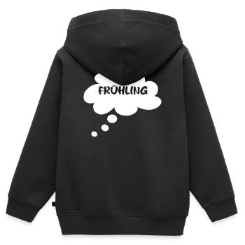 Frühling Saison Wolke Sprechblase Denkblase Quote - Kinder Premium Organic Zip Hoodie - Schwarz - Hinten - AI Model Kid Male (0cm)