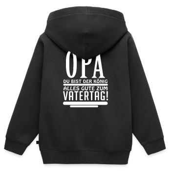 Opa Vatertag Großeltern Geschenk - Kinder Premium Organic Zip Hoodie - Schwarz - Hinten - AI Model Kid Male (0cm)