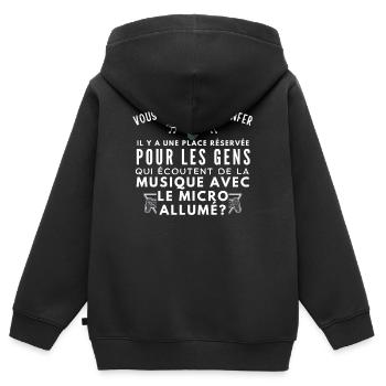 Le Micro Allumé: Musique et Menace - Kids Premium Organic Zip-up Hoodie - black - Back - AI Model Kid Male (0cm)