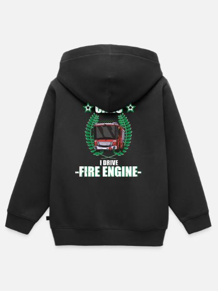 Feuerwehr Feuerwehrmann Fire Engine Beruf Geschenk - Kinder Premium Organic Zip Hoodie - Schwarz