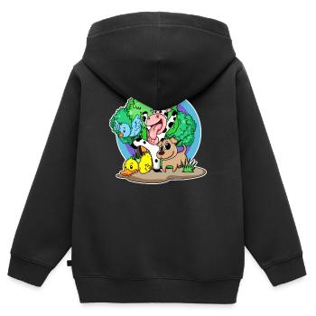 Niedliche Tiere - Kinder Premium Organic Zip Hoodie - Schwarz - Hinten - AI Model Kid Male (0cm)