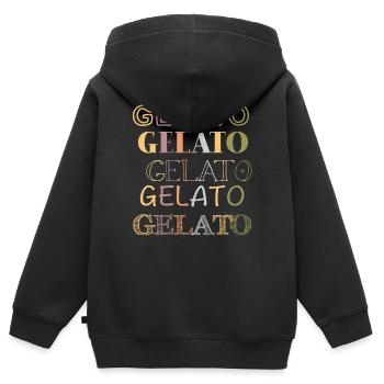 Gelato Vintage Retro - Kinder Premium Organic Zip Hoodie - Schwarz - Hinten - AI Model Kid Male (0cm)