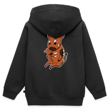 Famille Antilope - Antilope avec bébé - Sweat Premium à capuche zippé enfant bio - noir - Dos - AI Model Kid Male (0cm)