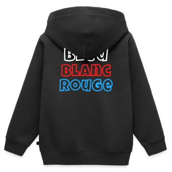 France, je suis Français, drapeau Français - Sweat Premium à capuche zippé enfant bio - noir - Dos - AI Model Kid Male (0cm)