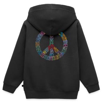 Peacezeichen-Figuren - Kinder Premium Organic Zip Hoodie - Schwarz - Hinten - AI Model Kid Male (0cm)