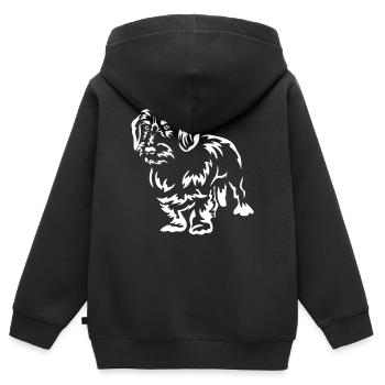 Dackel "Black Edition" - Kinder Premium Organic Zip Hoodie - Schwarz - Hinten - AI Model Kid Male (0cm)