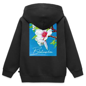 Blütenschön - Wortschätze - vergessene Wörter - Kinder Premium Organic Zip Hoodie - Schwarz - Hinten - AI Model Kid Male (0cm)