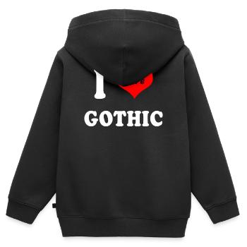 Ich liebe Gothic - Kinder Premium Organic Zip Hoodie - Schwarz - Hinten - AI Model Kid Male (0cm)