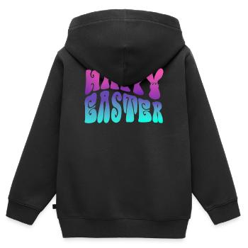 Happy Easter Schriftzug - Kinder Premium Organic Zip Hoodie - Schwarz - Hinten - AI Model Kid Male (0cm)