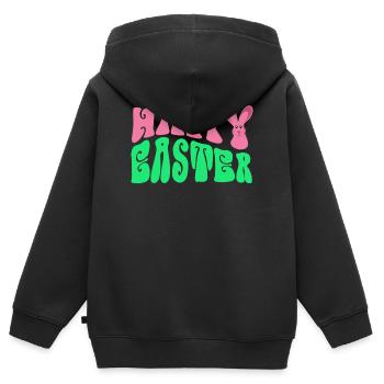 Frohe Ostern - Happy Easter - Kinder Premium Organic Zip Hoodie - Schwarz - Hinten - AI Model Kid Male (0cm)