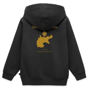 Empire allemand - Sweat Premium à capuche zippé enfant bio - noir - Dos - AI Model Kid Male (0cm)