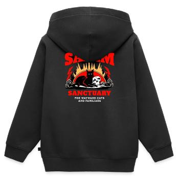 Salem Sanctuary für Katzen und Vertraute - Kinder Premium Organic Zip Hoodie - Schwarz - Hinten - AI Model Kid Male (0cm)