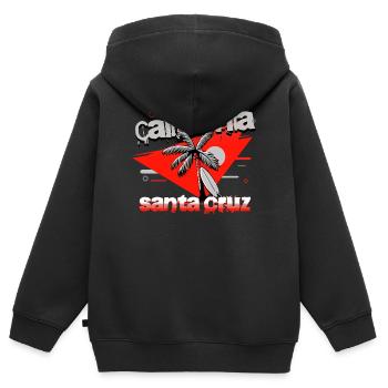 Santa Cruz, Kalifornien Surfen - Kinder Premium Organic Zip Hoodie - Schwarz - Hinten - AI Model Kid Male (0cm)