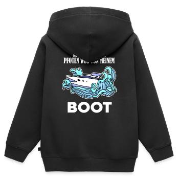 Boote Motorboot - Kinder Premium Organic Zip Hoodie - Schwarz - Hinten - AI Model Kid Male (0cm)