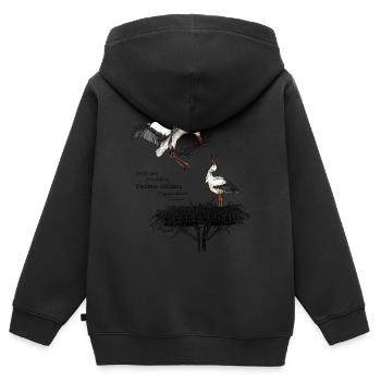 Weißstörche am Nest - Kinder Premium Organic Zip Hoodie - Schwarz - Hinten - AI Model Kid Male (0cm)