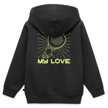 Spieler Racket Training Padel Turnier Statement - Kinder Premium Organic Zip Hoodie - Schwarz - Hinten - AI Model Kid Male (0cm)