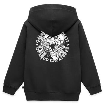 Société Galactique des Créatures Fortes - blanc - Sweat Premium à capuche zippé enfant bio - noir - Dos - AI Model Kid Male (0cm)