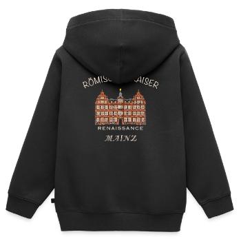Mainz, Zum Römischen Kaiser, Sehenswürdigkeit - Kinder Premium Organic Zip Hoodie - Schwarz - Hinten - AI Model Kid Male (0cm)