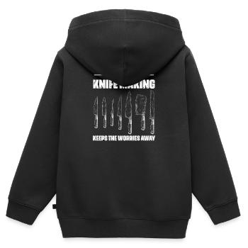 Knife Making Knife Maker Design - Kids Premium Organic Zip-up Hoodie - black - Back - AI Model Kid Male (0cm)