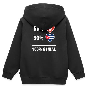 Kuba und Schweiz 100% Genial Flagge - Kinder Premium Organic Zip Hoodie - Schwarz - Hinten - AI Model Kid Male (0cm)
