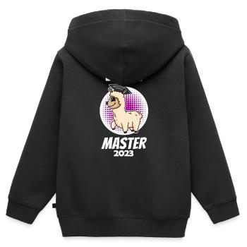 Master 2023 - Master abgeschlossen - Kinder Premium Organic Zip Hoodie - Schwarz - Hinten - AI Model Kid Male (0cm)