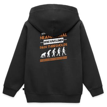 Prehistoric Neanderthal paleoanthropology - Kids Premium Organic Zip-up Hoodie - black - Back - AI Model Kid Male (0cm)
