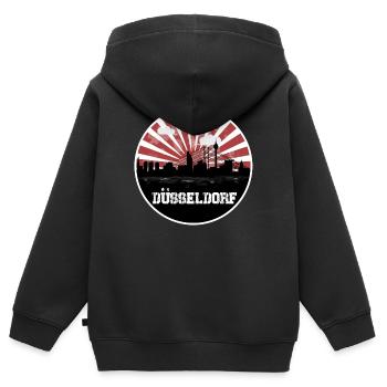 Match à domicile de Düsseldorf Skyline - Sweat Premium à capuche zippé enfant bio - noir - Dos - AI Model Kid Male (0cm)