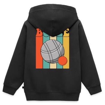 Boules de boule pour Bouler Boccia Jeu Botcha Boule - Sweat Premium à capuche zippé enfant bio - noir - Dos - AI Model Kid Male (0cm)