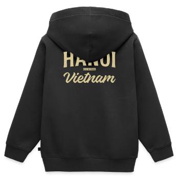 Hanoi Vietnam City of Peace Vintage - Kinder Premium Organic Zip Hoodie - Schwarz - Hinten - AI Model Kid Male (0cm)
