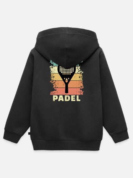 Tennis Sport Padel Zeggen Padel Game Racket - Kinder Premium zip hoodie biologisch - zwart