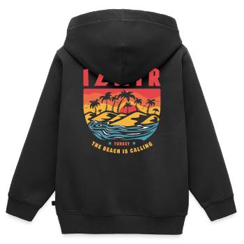 Izmir Türkei Palmen Design - Kinder Premium Organic Zip Hoodie - Schwarz - Hinten - AI Model Kid Male (0cm)