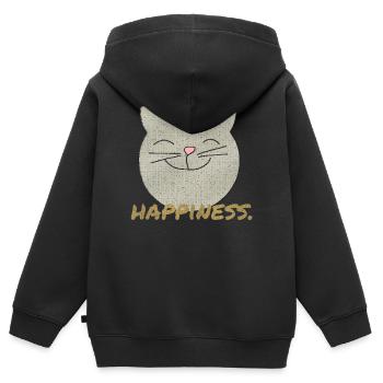 katze happiness - Kinder Premium Organic Zip Hoodie - Schwarz - Hinten - AI Model Kid Male (0cm)