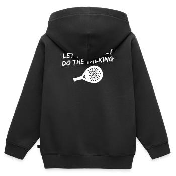 Racket Padel Spieler Sportart Turnier Statement - Kinder Premium Organic Zip Hoodie - Schwarz - Hinten - AI Model Kid Male (0cm)