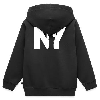 New York Statue - Kinder Premium Organic Zip Hoodie - Schwarz - Hinten - AI Model Kid Male (0cm)