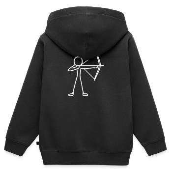 Archer à l’arc à l’arc à l’arc - Sweat Premium à capuche zippé enfant bio - noir - Dos - AI Model Kid Male (0cm)