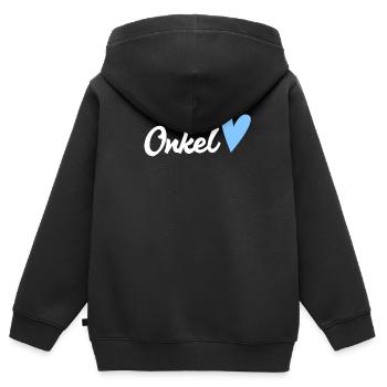 Onkel Geschenk - Du wirst Onkel - Kinder Premium Organic Zip Hoodie - Schwarz - Hinten - AI Model Kid Male (0cm)