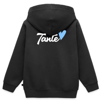 Tante Geschenk - Du wirst Tante - werdende Tante - Kinder Premium Organic Zip Hoodie - Schwarz - Hinten - AI Model Kid Male (0cm)