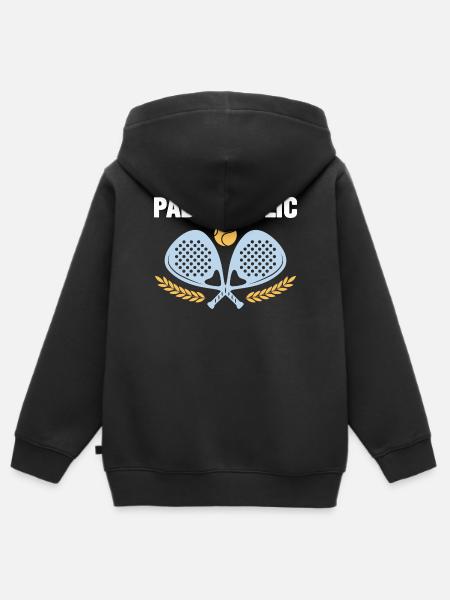 Padel Tennis Padelaholic - Premium børne zip-hættetrøje økologisk - sort